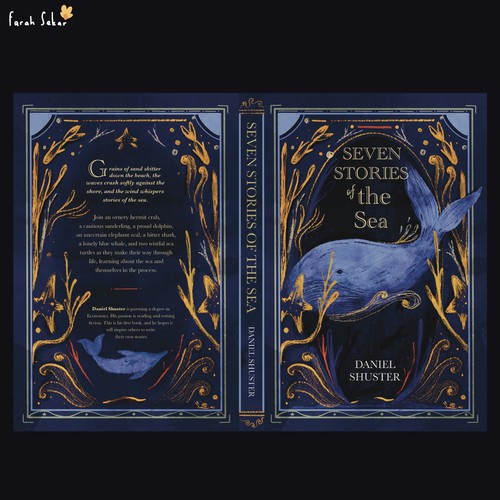 Design a whimsical storybook cover for a collection of fables about sea creatures Design by Farah’s artwork