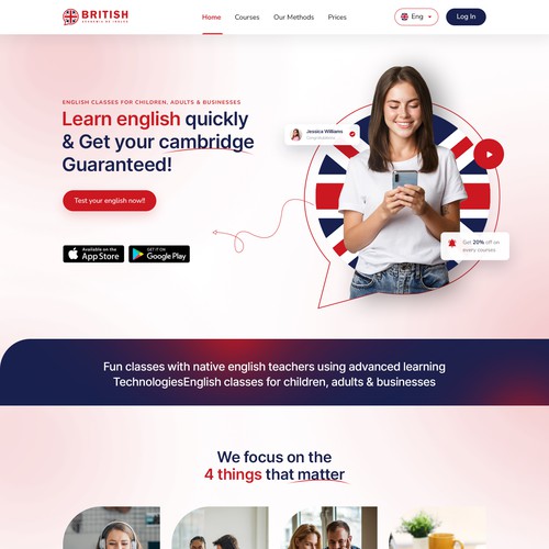 English Academy Website Design by MercClass