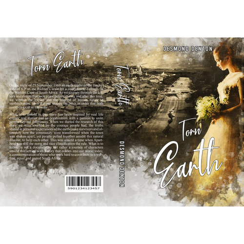 Dramatic book poster for an epic historical inspired earthquake tale (1969 TULBAGH SOUTH AFRICA) Design by H-Izz Design