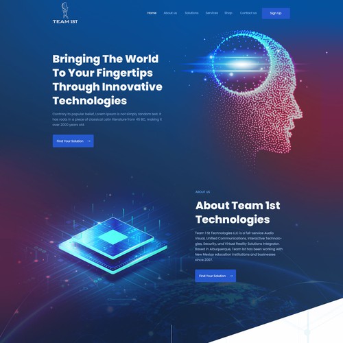 Technology Solutions Provider Website Design Framework Design by AKDCreative