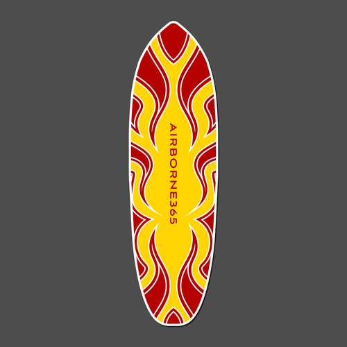 Surfboard Style Skate Deck Design Design by Digital Man ✅