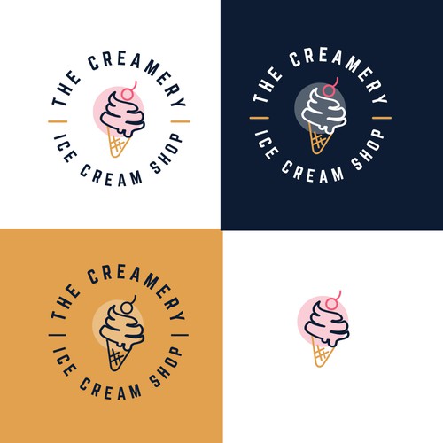 Modern ice cream shop logo Design by alediba