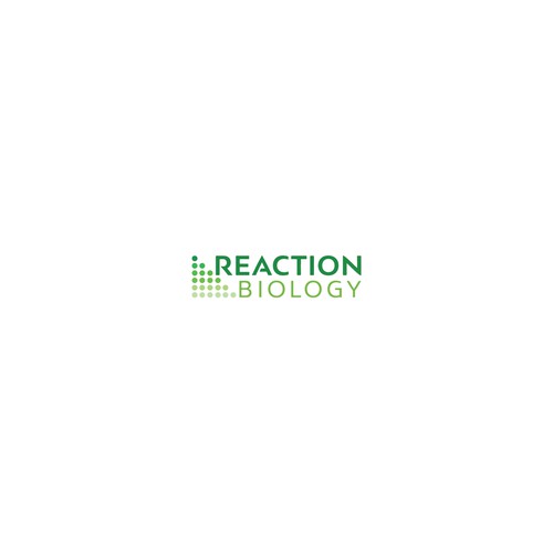 redesign of a logo saying Reaction Biology Design by VisualTherapy