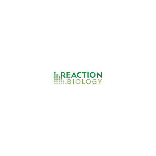 redesign of a logo saying Reaction Biology Design by VisualTherapy