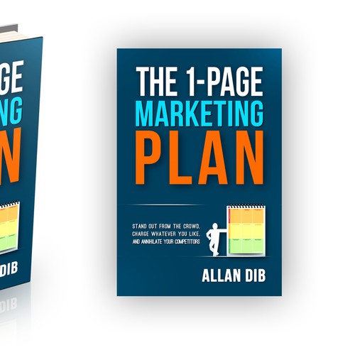 Create a captivating business book cover for "The 1-Page Marketing Plan" Design by Virdamjan