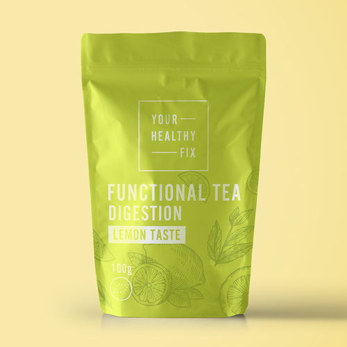 Functional Tea collection design for a health supplement brand! Design by Andrea Malagarriga