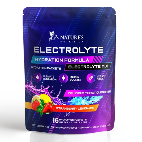 Refreshing Hydration Electrolytes Design Needed for Nature's Nutrition Design by Davi Giolo ★