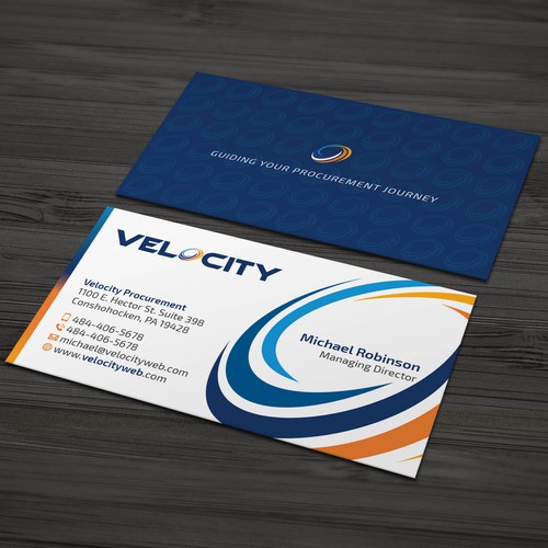 Velocity Procurement - Logo Rebranding - Business Card Design Design by Tcmenk