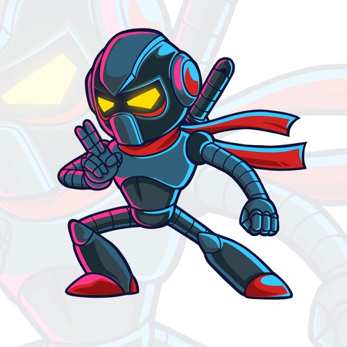 Gaming company needs a ninja-robot mascot!-ontwerp door r4pro