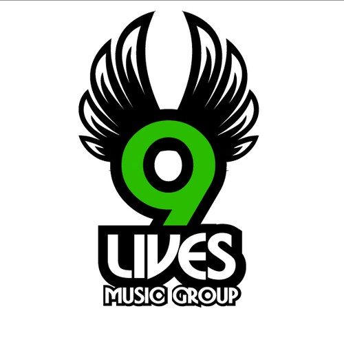 9 Lives Music Group Record Label LOGO Design by RVG