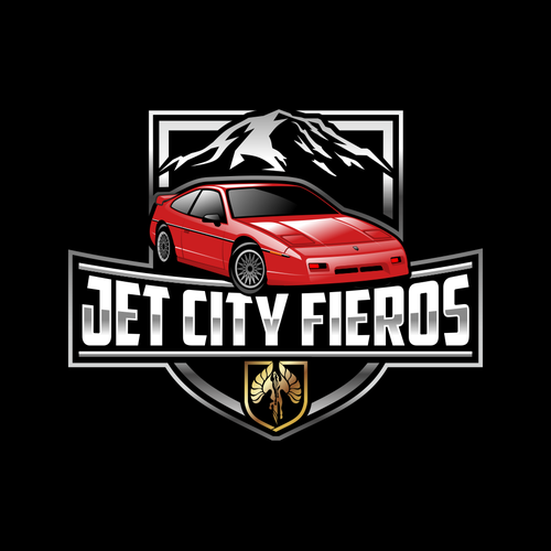 Jet City Fieros (Seattle) car club logo. To be used on web site, cards, patches, jackets, etc! Design by autore