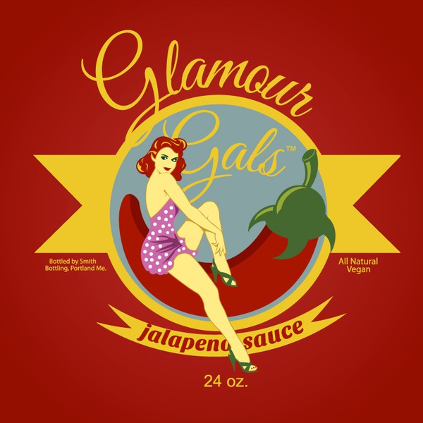 vintage logo for hot sauce company