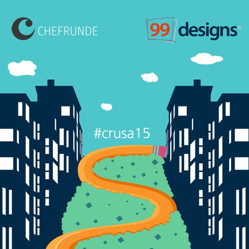 Design di Design a retro "tour" poster for a special event at 99designs! di Héctor Richards