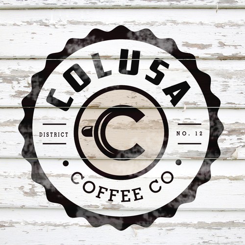 Design an industrial coffee house logo. Alternate logo with  District No. 12 Diseño de Fortuna Design