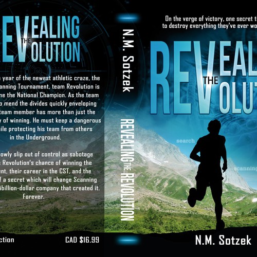 Design an awesome cover for Science/sports-fiction novel 'Revealing the Revolution' Design by : Elementi.studio