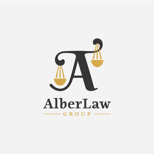 Law office firm logo keep Alber Law separate it looks better Design by Muthanna Saqr