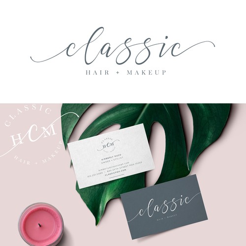 Upscale hair salon simple classic glamour logo Design by Cit