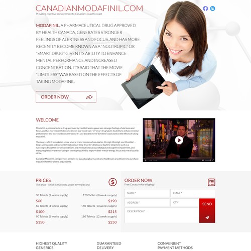 Create a professional landing page that sells a pharmaceutical drug to
health practitioners Design by A.D.S