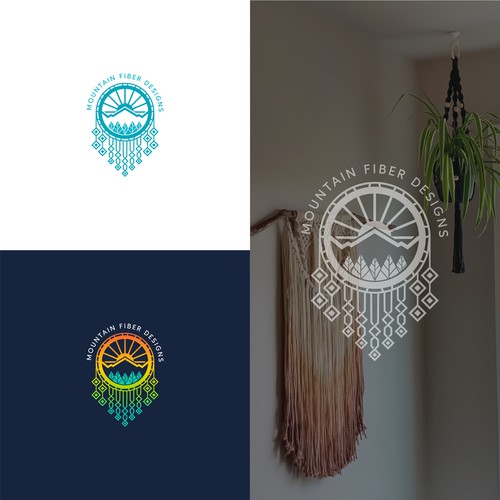 Designer searching for mountain-scape logo for fiber art/macrame Design by zenoartdesign