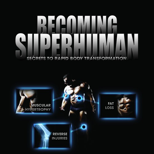 "Becoming Superhuman" Book Cover Design by fxfxfxfx