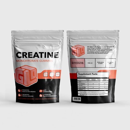 Bag Design for Creatine Monohydrate Gummy brand Design by MeDesign✦