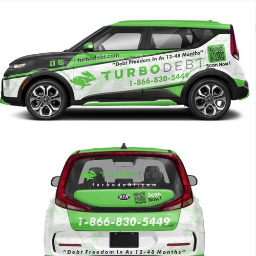 Kia Soul Car Wrap Design for Hot Fintech Startup Diseño de dnite