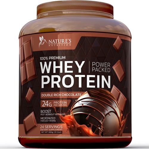 R O S H I NさんのTasty Whey Protein Chocolate Design Needed for Nature's Nutritionデザイン