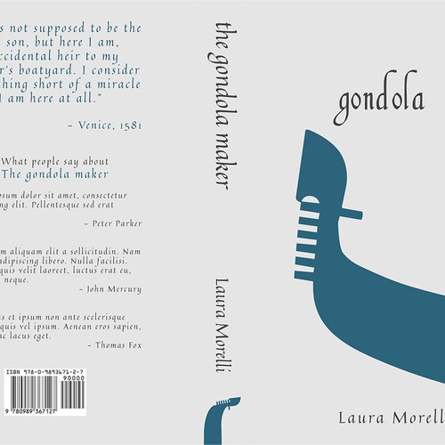 Book cover for The Gondola Maker: A novel set in 16th-century Venice Design by bumblebeer