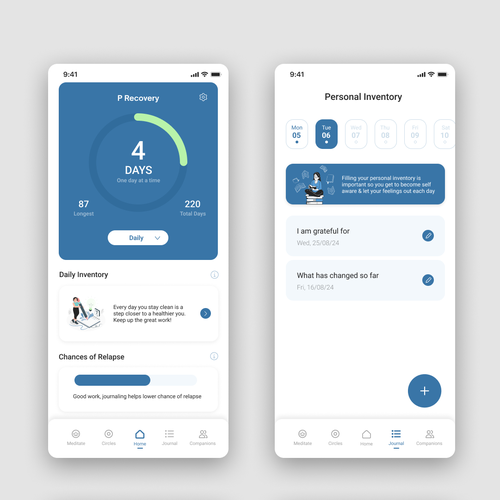Porn Addiction Recovery Tracking App Design by Squareone Int.