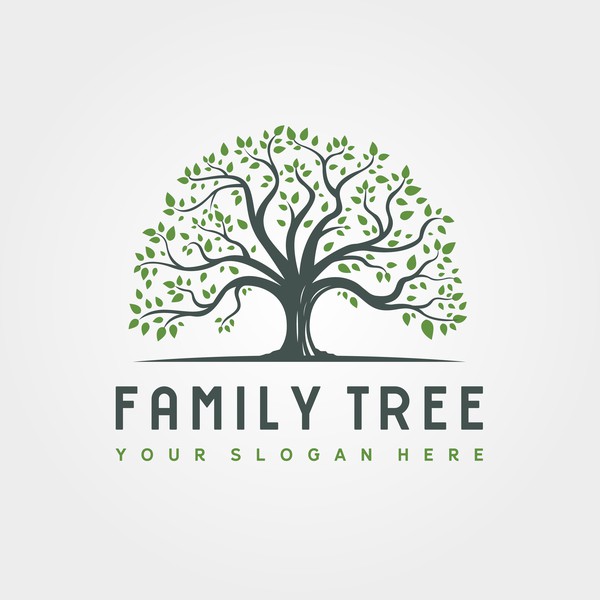 vintage oak tree logo design