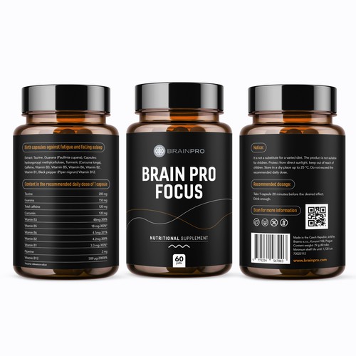 Design a product label for a bio hacker brand - Brain Pro Design by rizal hermansyah