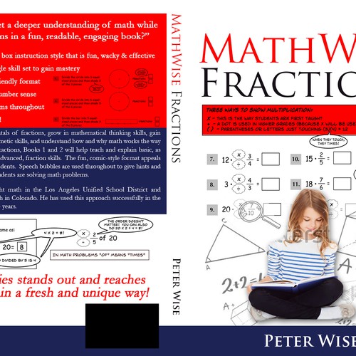 Create a kid-friendly, classy cover for a cartoon-style math workbook series; clips provided Design by Alex_82