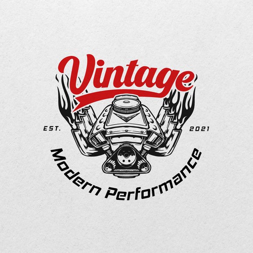 Vintage Modern Performance Updated Logo Design by AlarArtStudio™