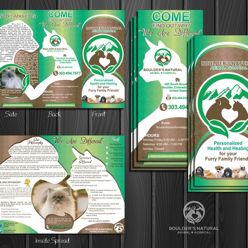 Help us re-brand Boulder's Natural Animal Hospital with a NEW BROCHURE!! Design by Miss_Understood