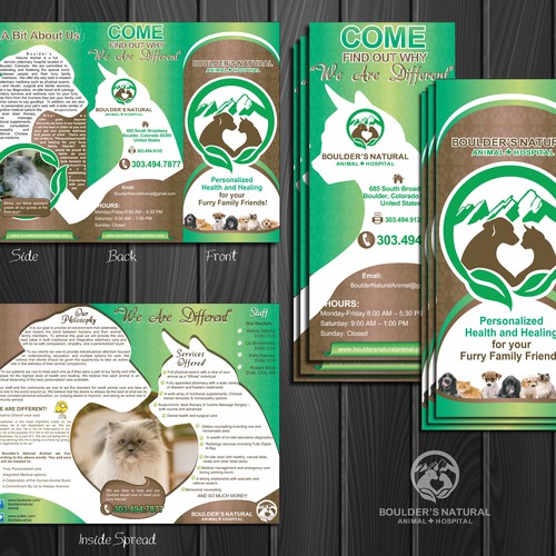 Help us re-brand Boulder's Natural Animal Hospital with a NEW BROCHURE!! Design por Miss_Understood