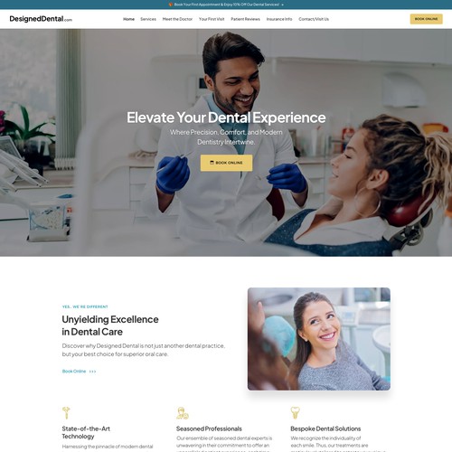 Home page for dental practice Design by keilaMaria