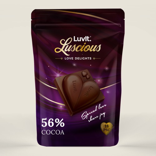 Design a standout label for a Premium Chocolate Homepack Design by Radmilica