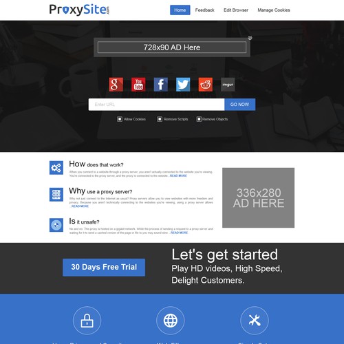 Create a new web design for ProxySite com Web page 