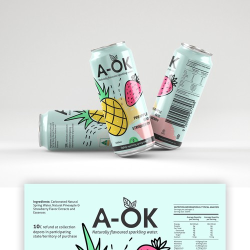 Flavoured sparkling water packaging design Design by Moi_Designers