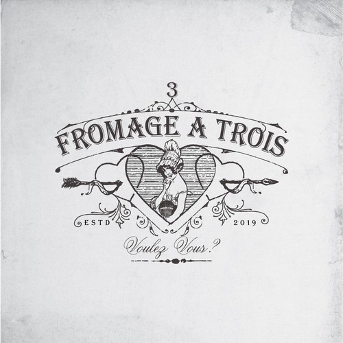 Vintage French-style logo with a scandalous twist! Design by SEVEN 7