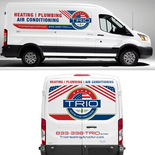 TRIO Heating & Air - Re-Brand Launch Vehicle Wrap Designs - For Vans Design von theANUNGs