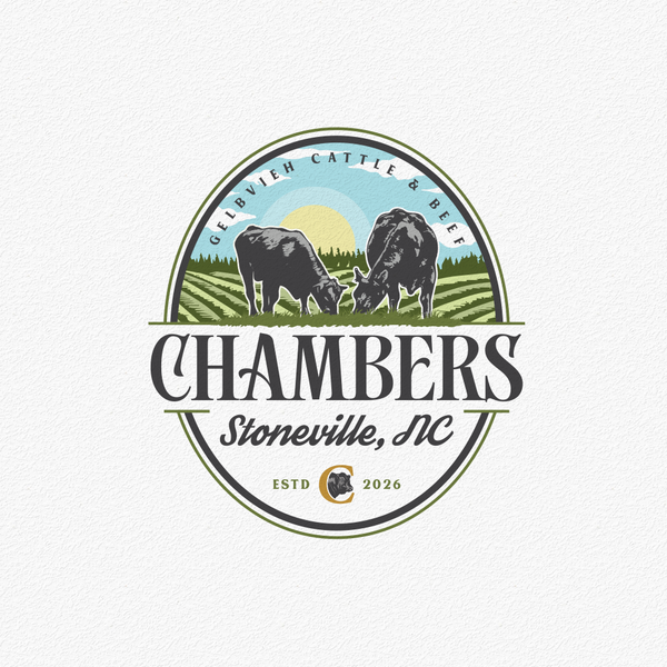 Logo Design for Chambers gelbvieh cattle & beef