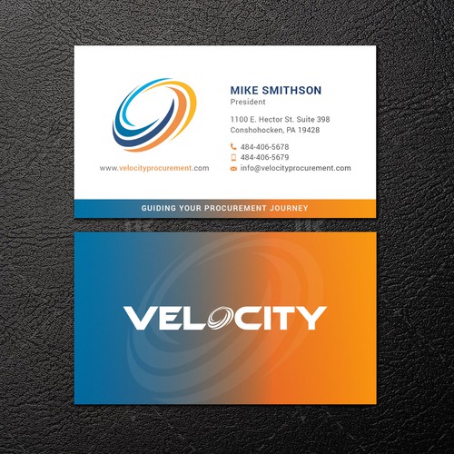 Velocity Procurement - Logo Rebranding - Business Card Design Design by IK_Designs