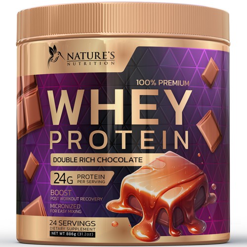 Diseño de Tasty Whey Protein Chocolate Design Needed for Nature's Nutrition de R O S H I N