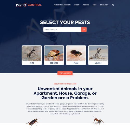 Exciting and fun web design for pest control website Design by TorToi