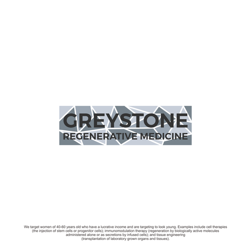 I like the lettering of Greystone here.  And then below Greystone a grey, stone-like structure with mortar or joints in  Design by Zivanaツ