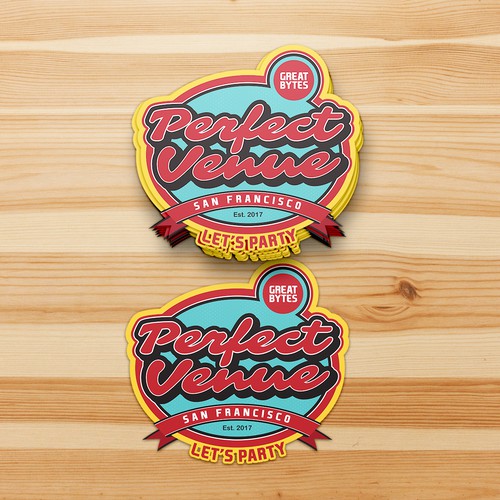 Old diner themed sticker design for restaurant & event tech startup Diseño de Munez Studio