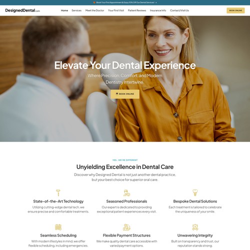 Home page for dental practice Design by keilaMaria