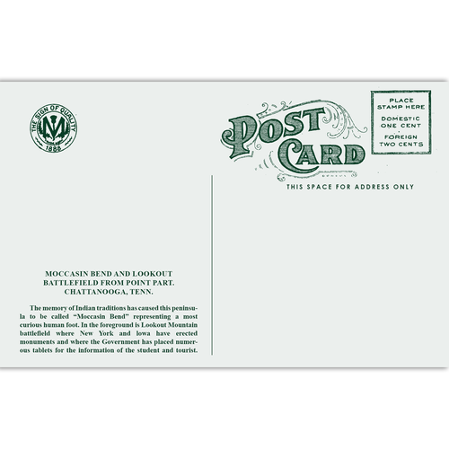 Design the back of a postcard with an early 1900s look! Design by Shark Azer