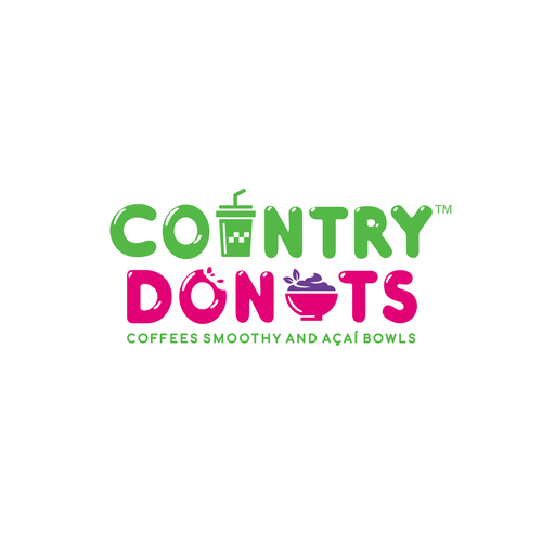 We need a modern exciting logo to encompasses our Name Country Donuts Coffee smoothy bowls Design von crapit